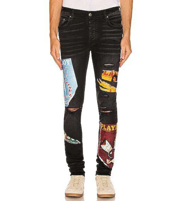 Amiri X Playboy Mens Denim Pants 350-1