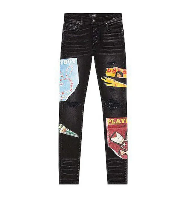 Amiri X Playboy Mens Denim Pants 350-1 - Image 2
