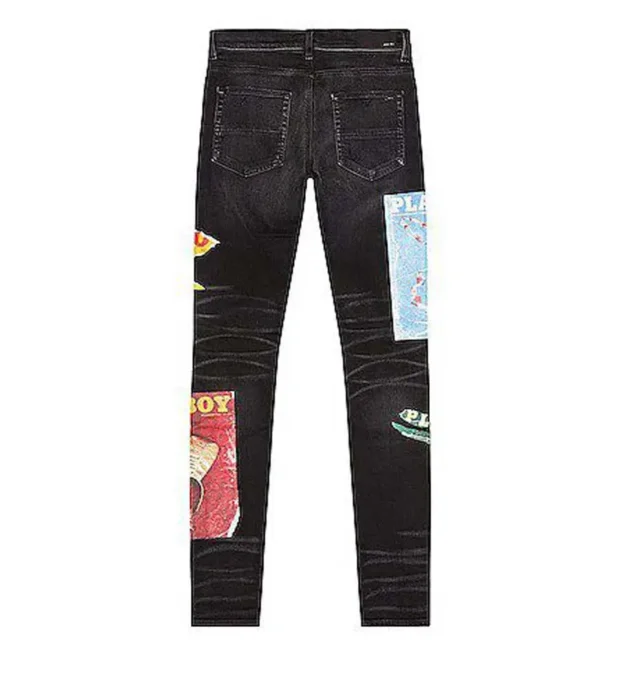 Amiri X Playboy Mens Denim Pants 350-1 - Image 3