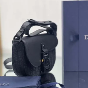 Dior Mini Saddle Bag With Strap Black 850
