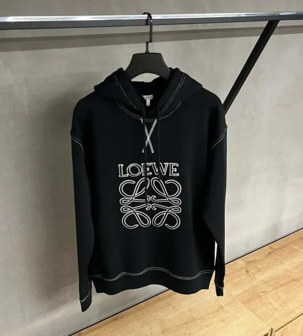 Loewe Logo and Anagram Embroidery Hoodie 350-1