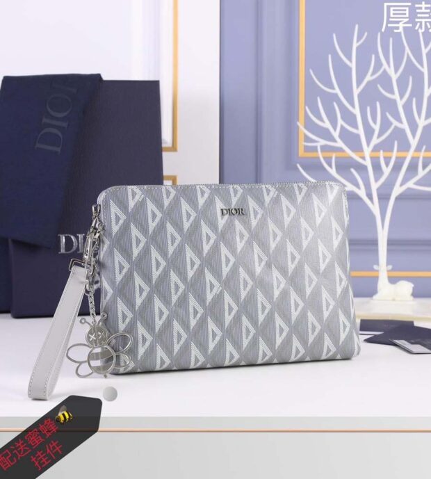 Pouch Dior Gray CD Diamond Canvas 750