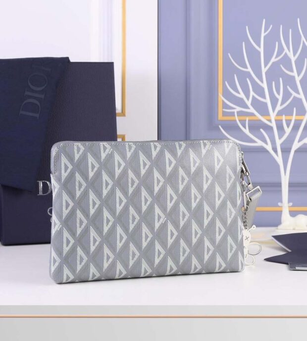 Pouch Dior Gray CD Diamond Canvas 750 - Image 4