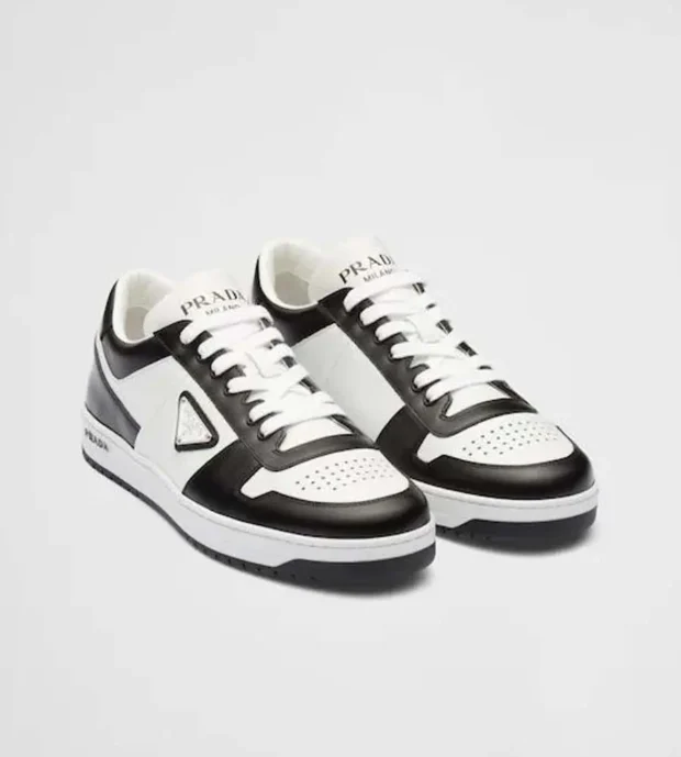 White cobalt Blue Down Town Leather Sneakers 550-2