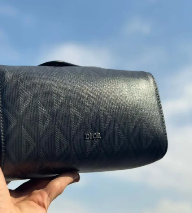 Christian Dior Black Lingot Toiletry Case Pouch Bag-650-2