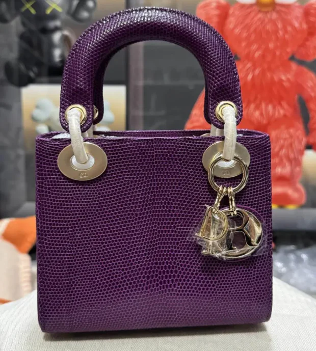 Christian Dior White Lizard Ladies Mini Bag 5000-2