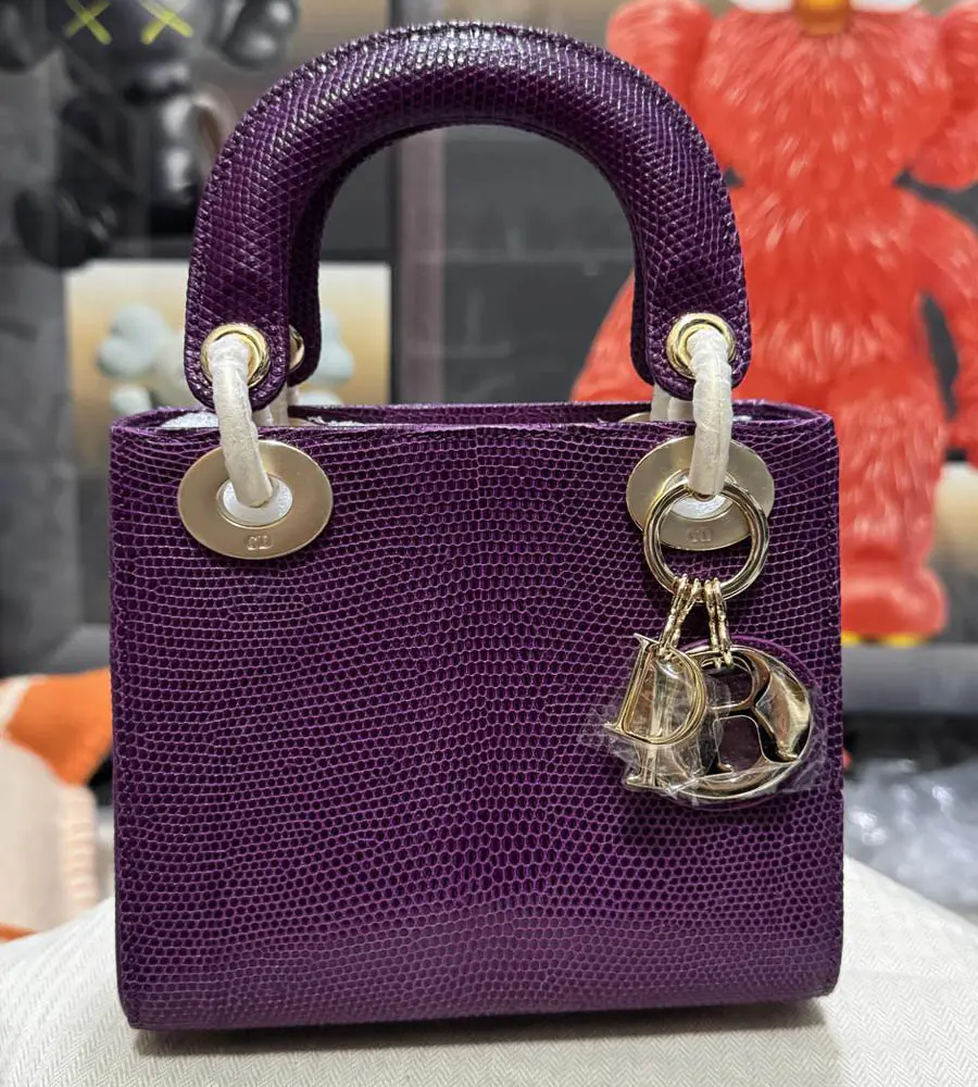 Christian Dior White Lizard Ladies Mini Bag 5000-2