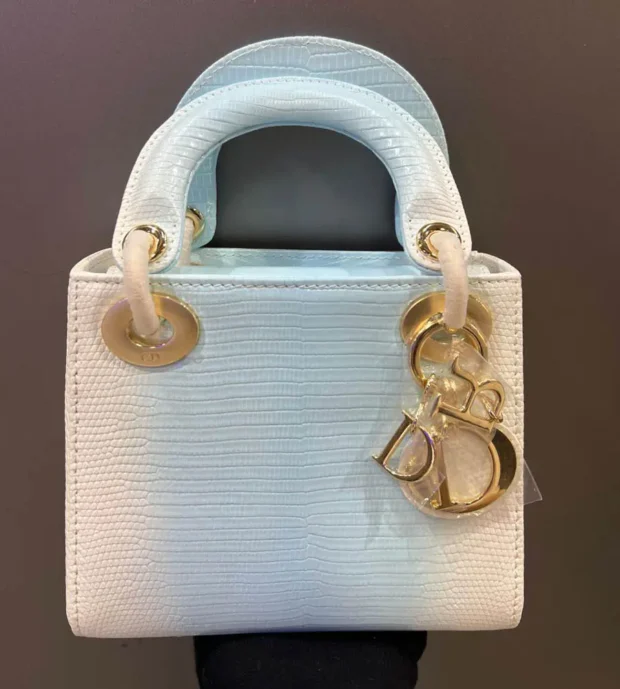 Christian Dior White Lizard Ladies Mini Bag 5000-5