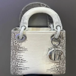 Christian Dior White Lizard Ladies Mini Bag 5000-8