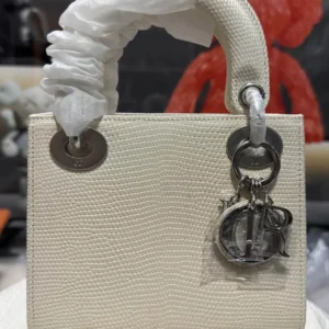 Christian Dior White Lizard Ladies Mini Bag 5000-1