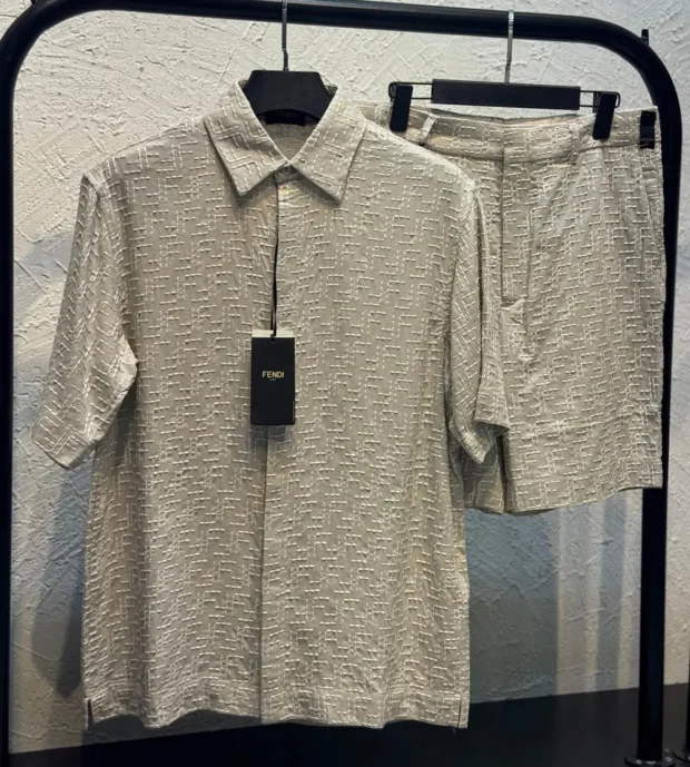 Fendi FF Jacquard Short-Sleeved Shirt Set 750-1