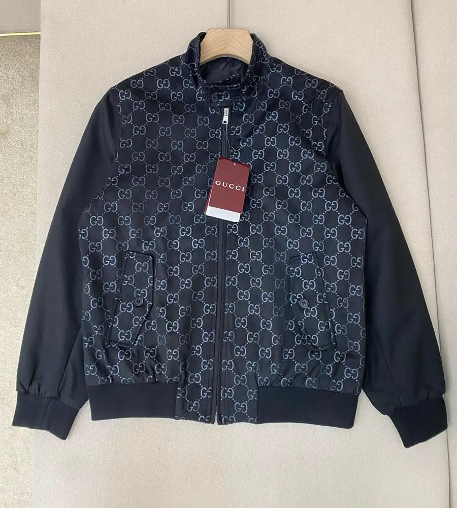 Gucci Embossed GG Suede Bomber Jacket 750-1